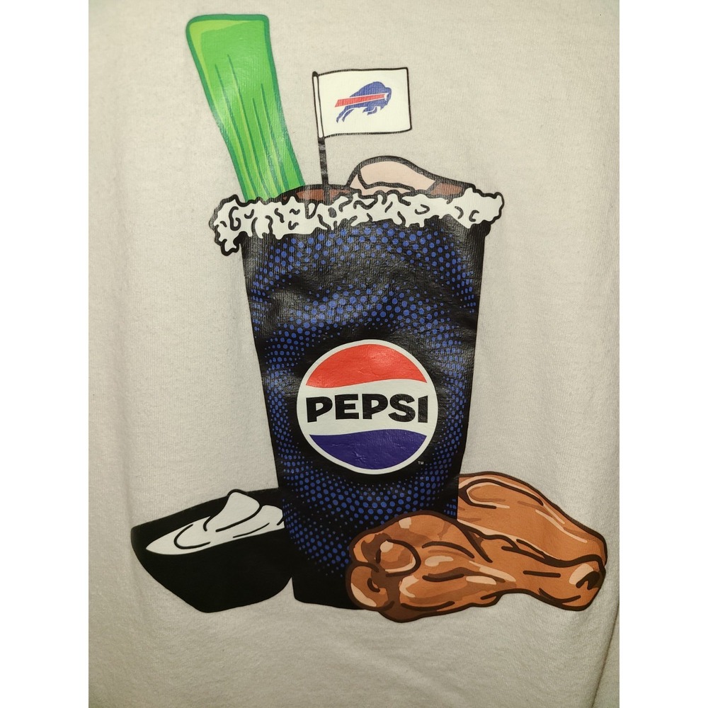 NFL Football Buffalo Bills Pepsi Chicken Wings I'm a Billiever T Shirt L